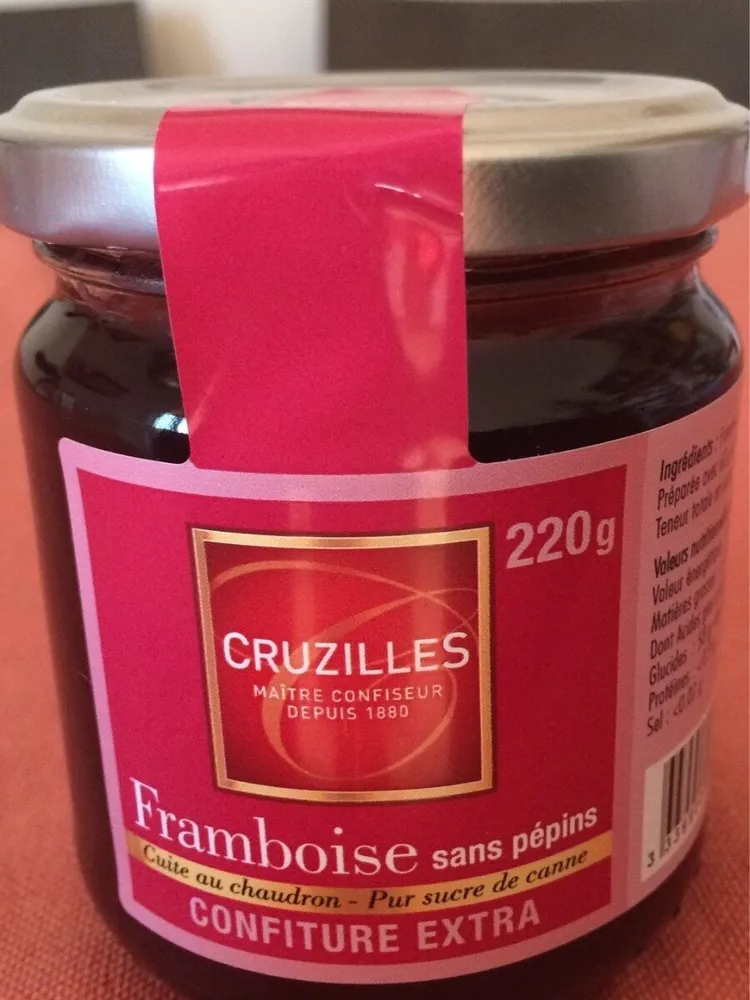 Confiture extra framboises sans pépins