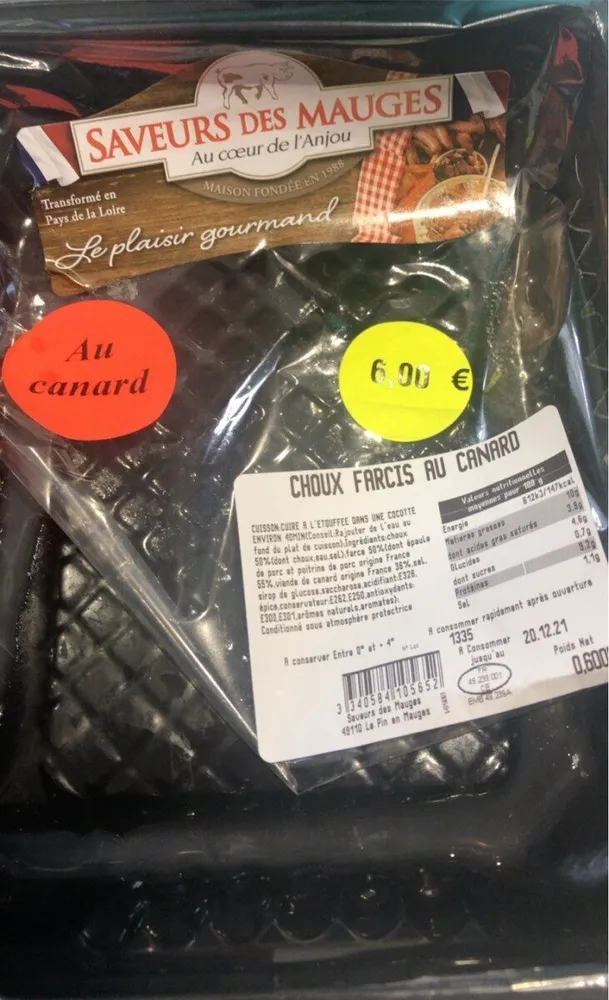 Choux farcis au canard