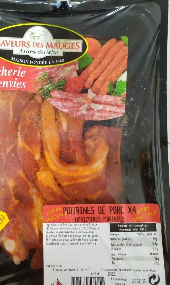 Poitrine de porc mexicaine marinée