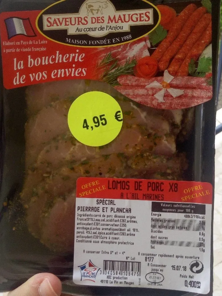Lomis de porc à l'ail marines