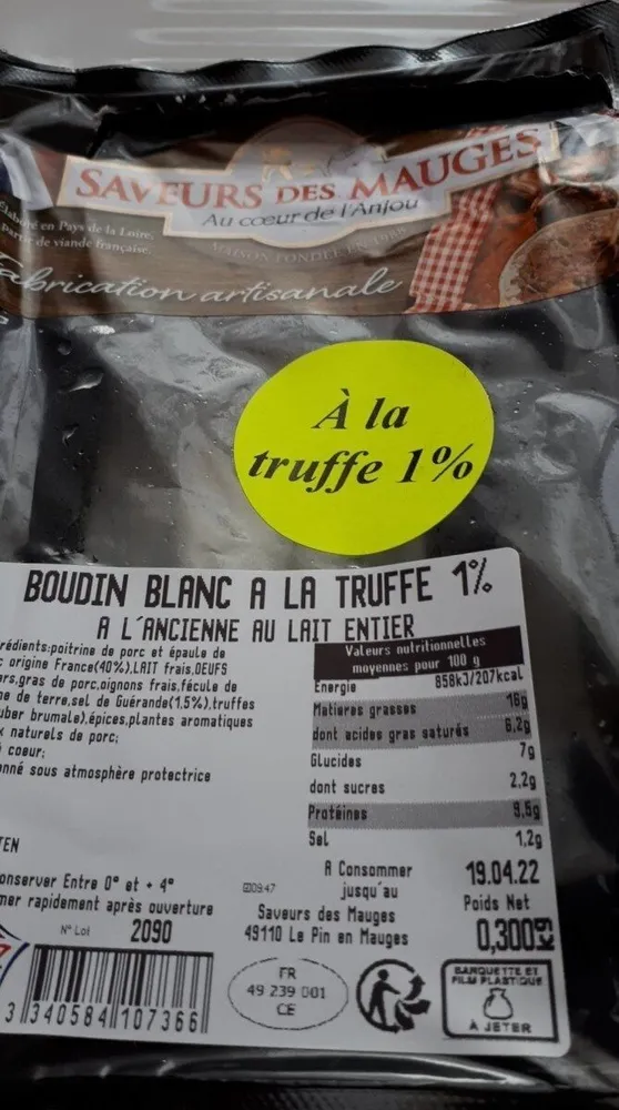 Boudin blanc à la trufe
