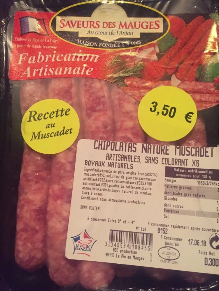 Chipolatas nature muscadet