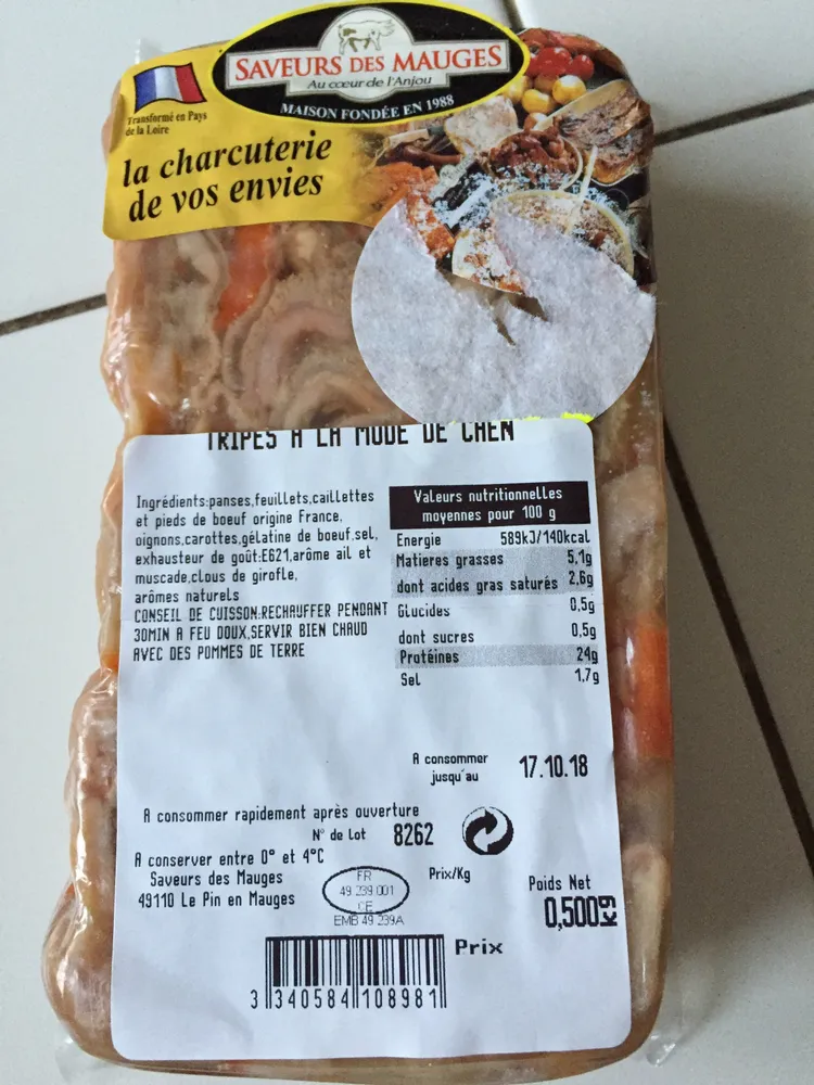 Tripes a la mode de Caen SAVEURS DES MAUGES