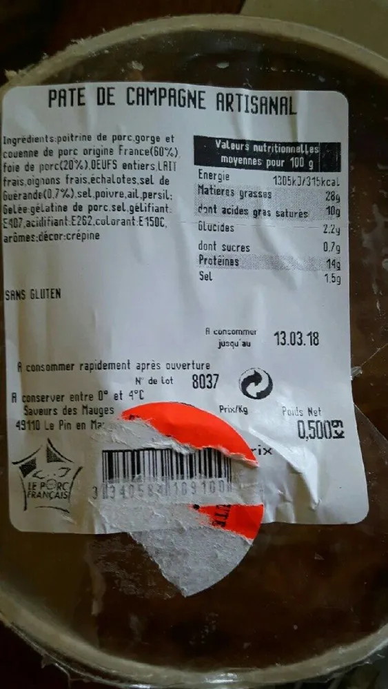 Pâté de campagne artisanal