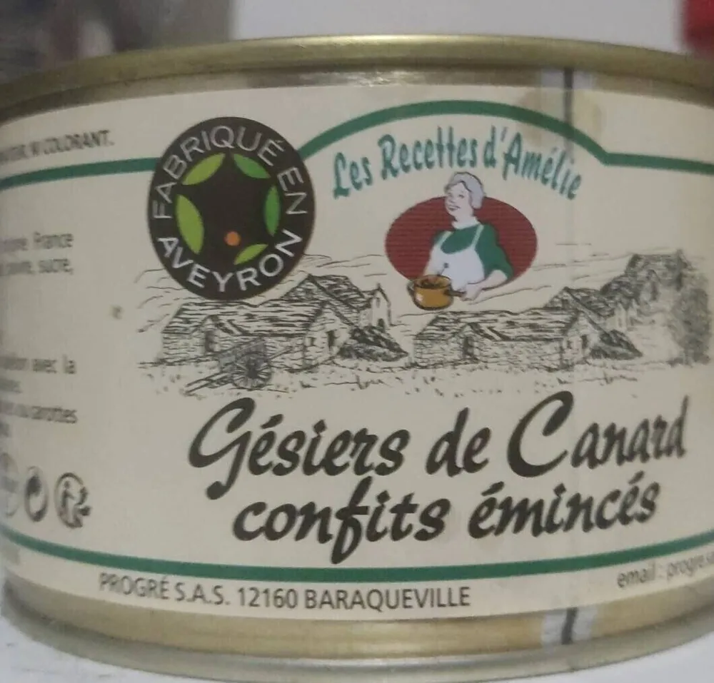Gésiers de canard confits émincés