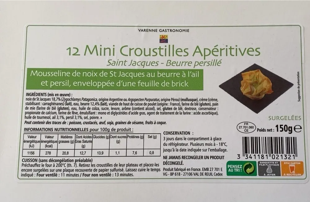 Mini croustilles apéritives
