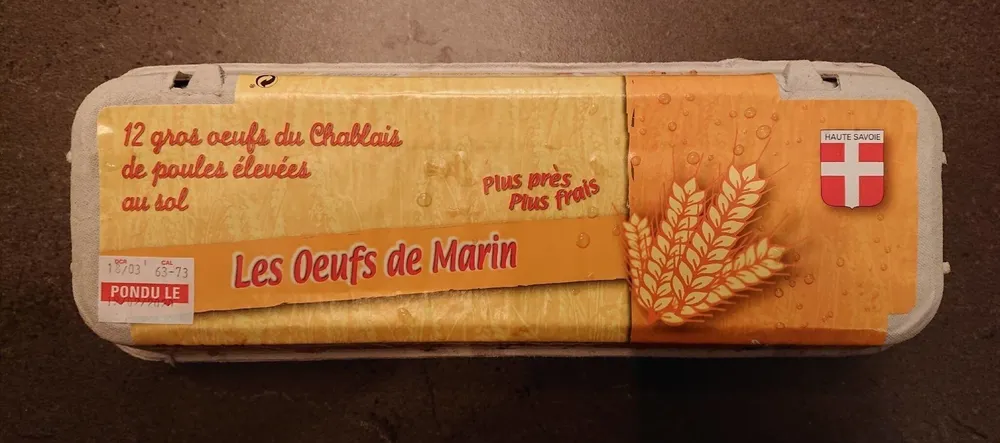 12 gros oeufs du Chablais de poules élevées au sol