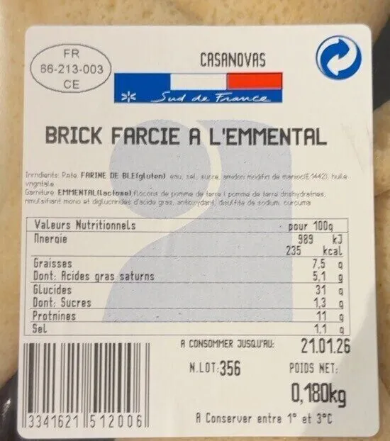 Brick farcie a l’emmental