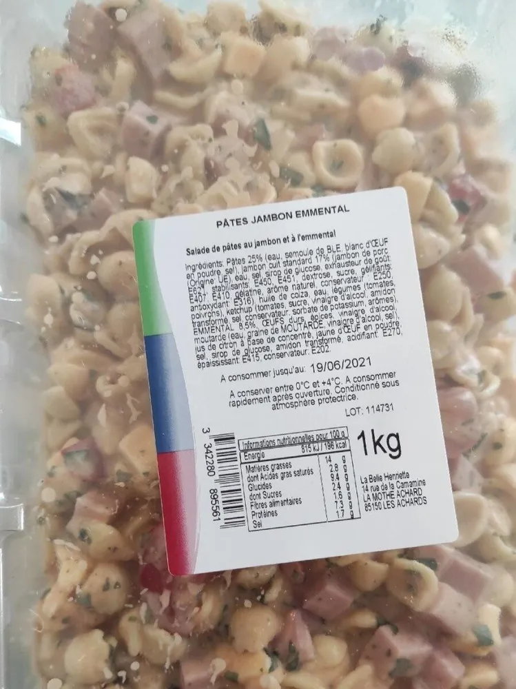 Salade de pâtes jambon emmental