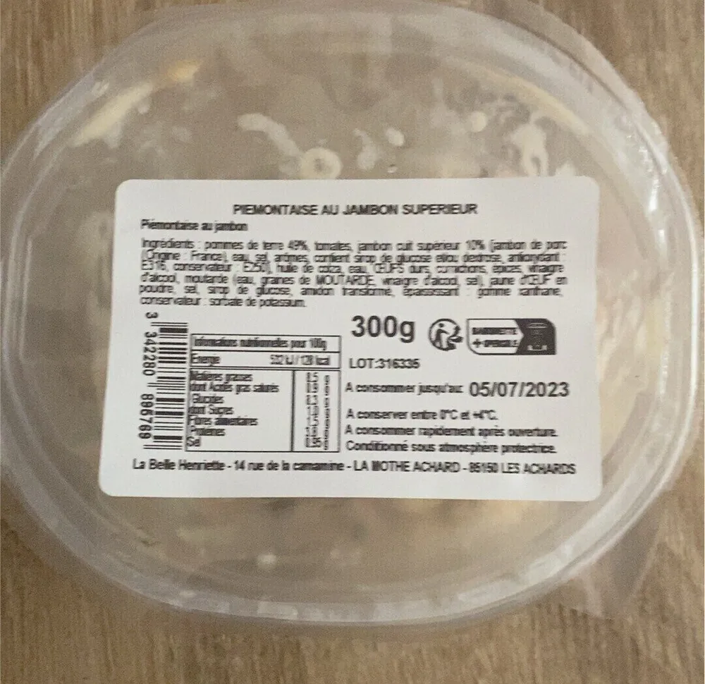 Piemontaise au jambon superieur