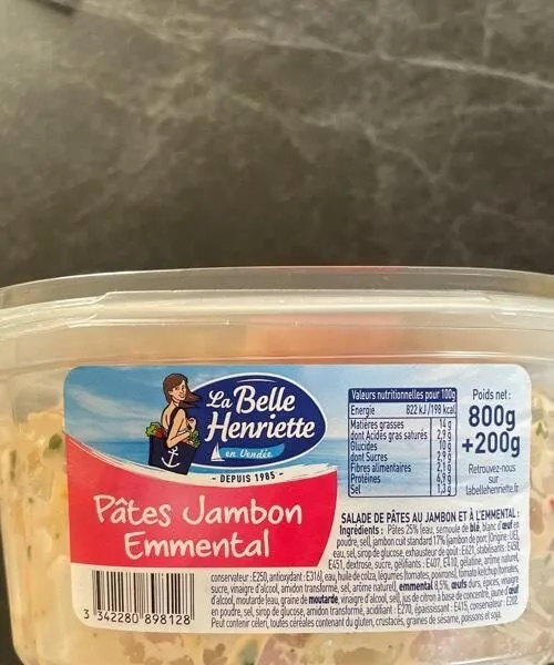 Pâte jambon emmental