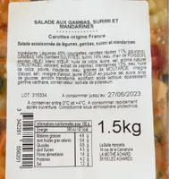 Salade gambas surimi mandarine