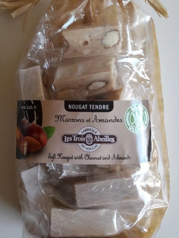 Nougat tendre marrons et amandes