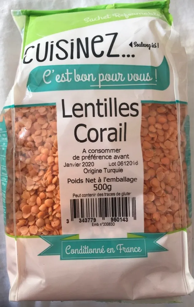 Lentilles corail