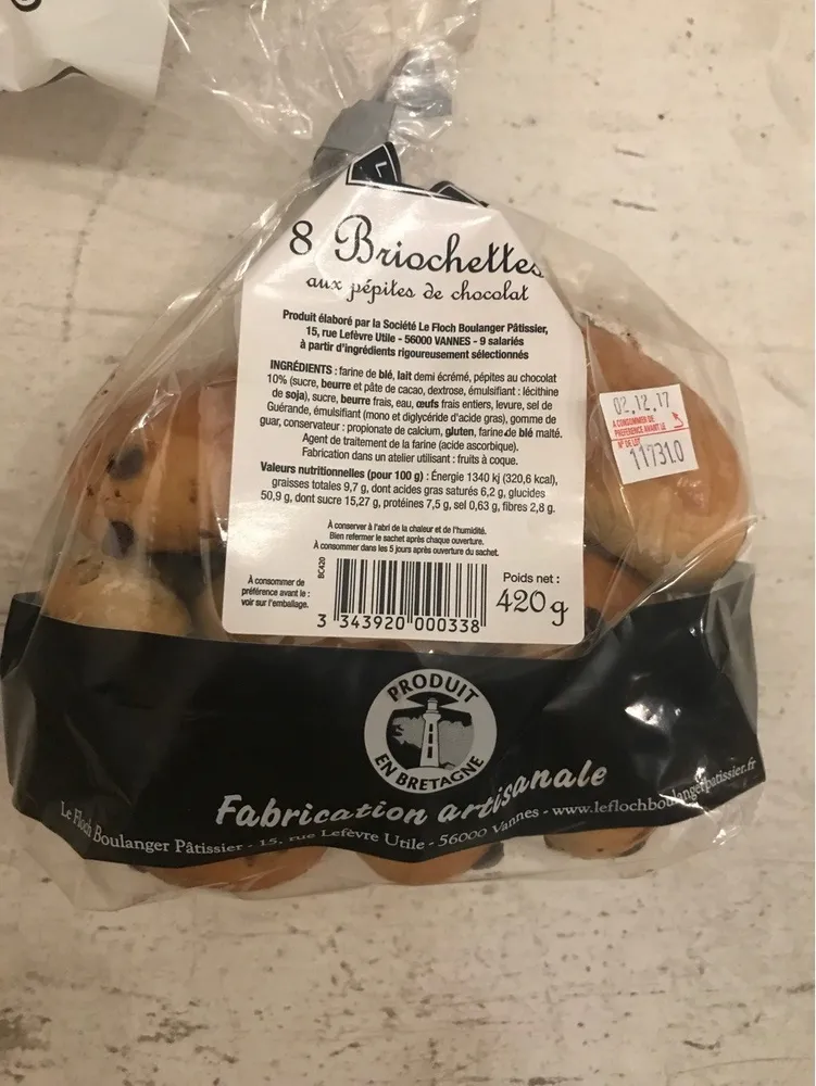 8 Briochettes aux pépites de chocolat