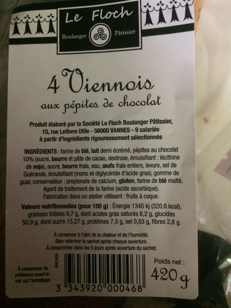 Viennois Chocolat Pâtisserie De L'odet - Sachet De 4 - 420 gr