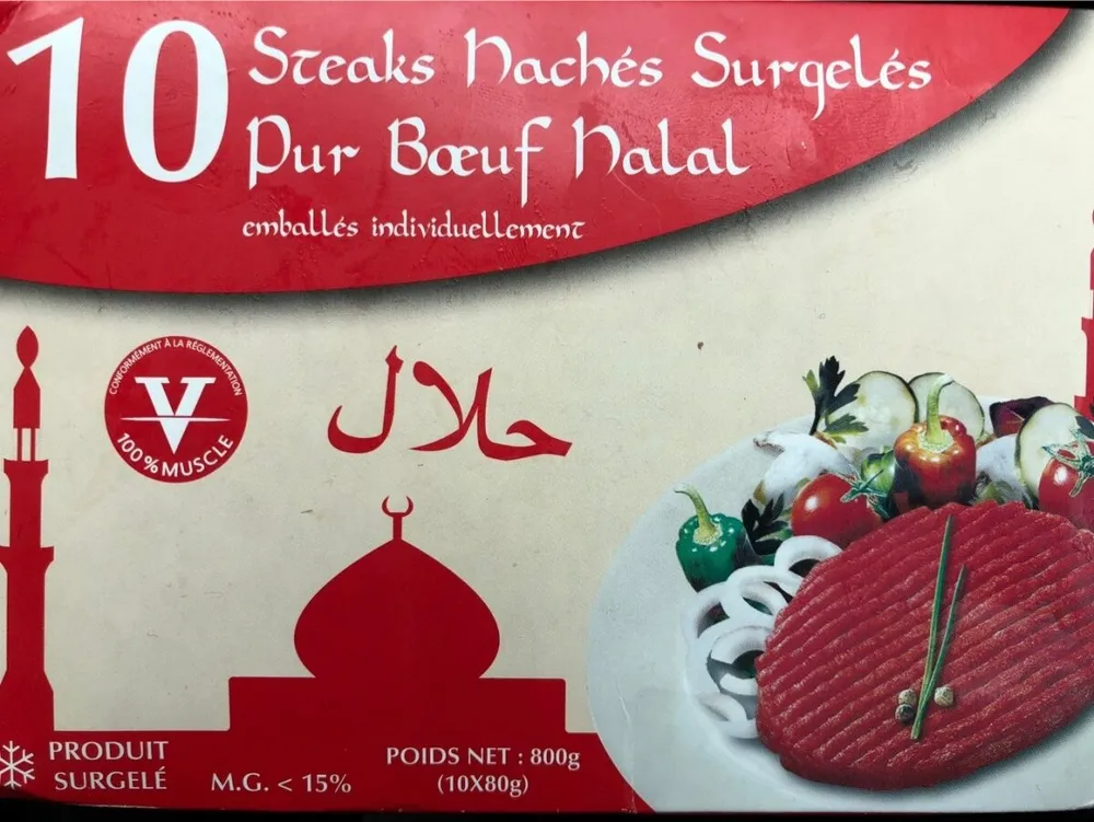 Steak hachés surgelés pur boeuf halal