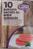 10 burgers hachés au bœuf surgelés