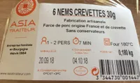 6 nems crevettes 30g