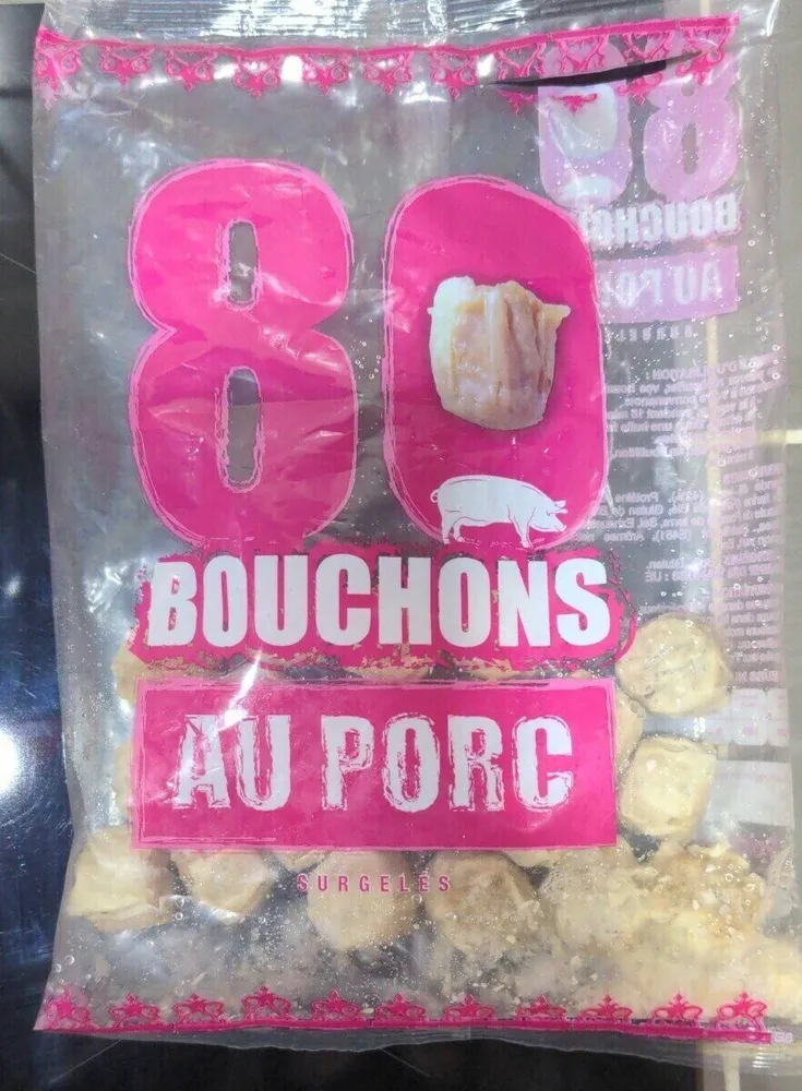 80 bouchons au porc surgelés