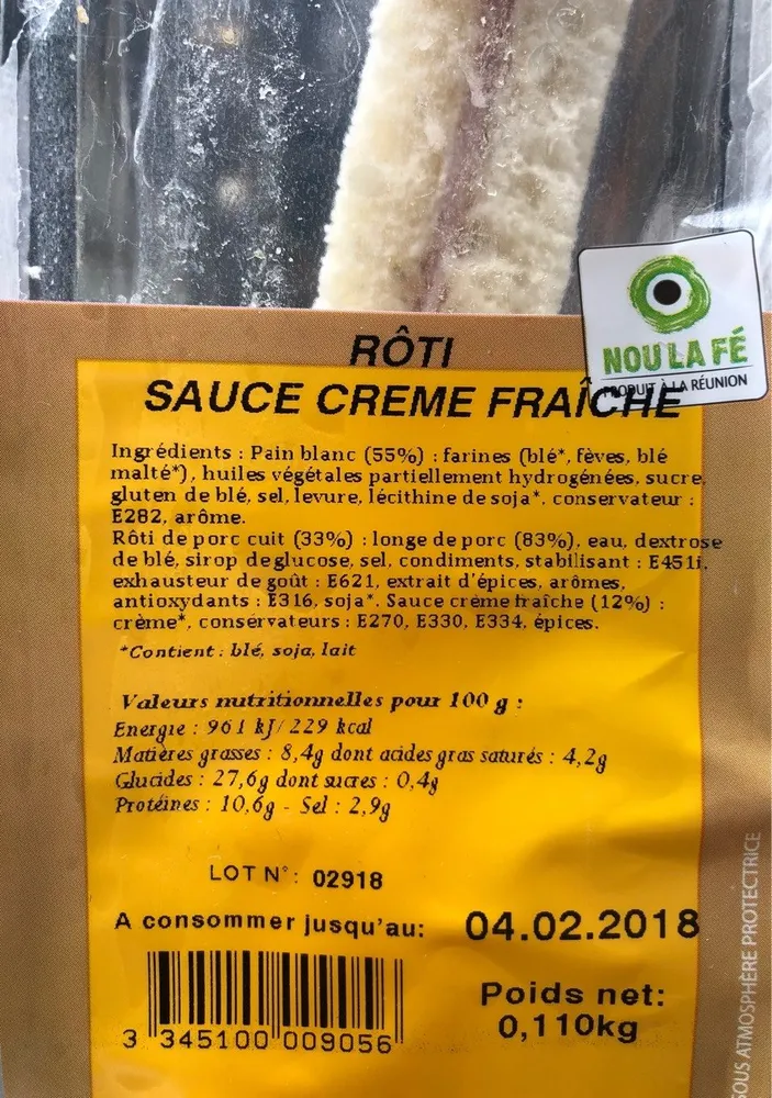 Sandwich roti creme fraiche