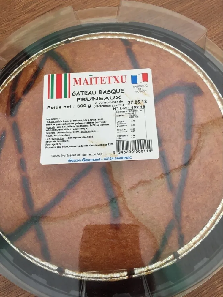 Gateau basque Prunaux