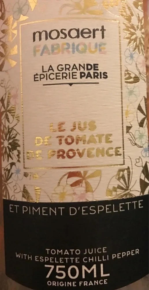 Le Jus de Tomate de Provence et Piment d'espelette