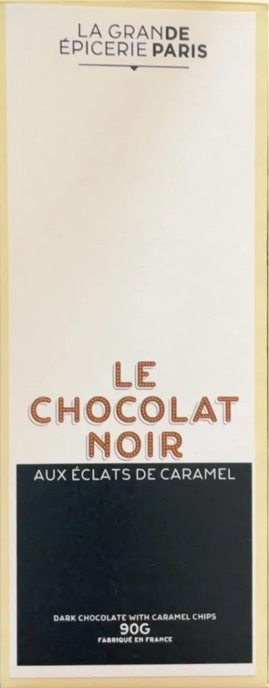 Le chocolat noir aux éclats de caramel