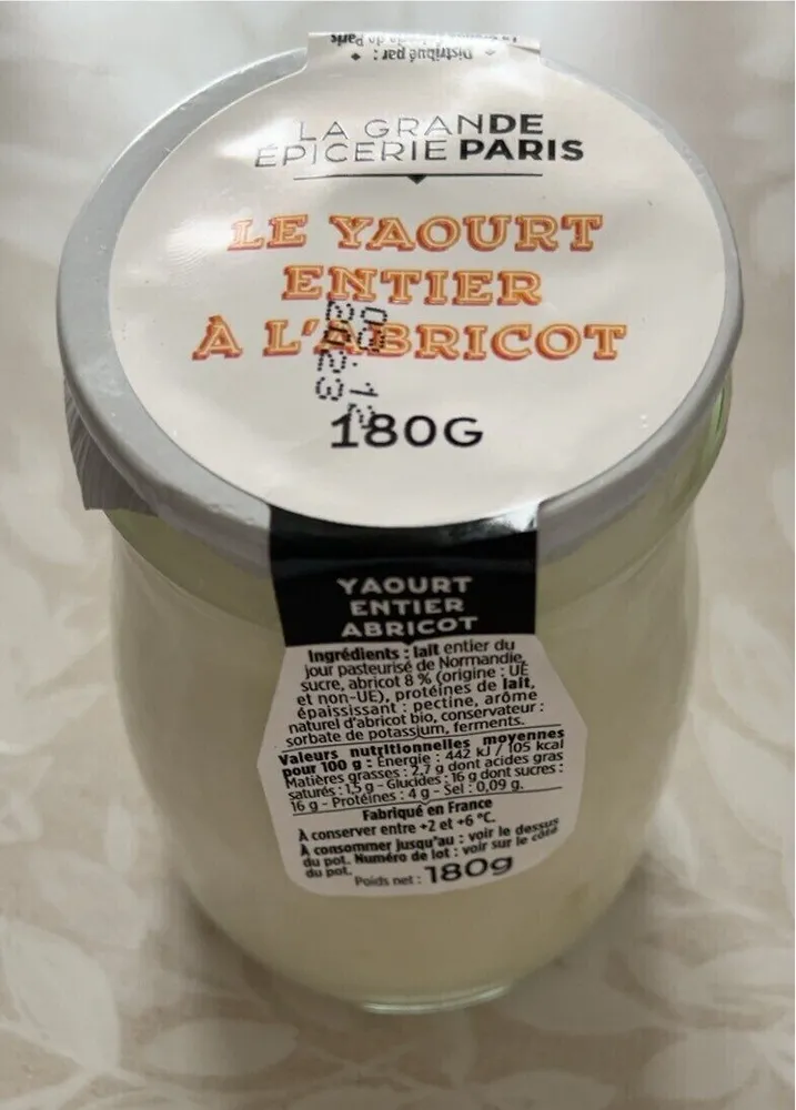 Le yaourt entier à l’abricot