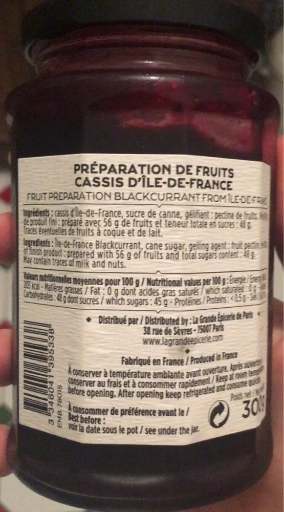 Préparation De Fruits Cassis D?ile De France