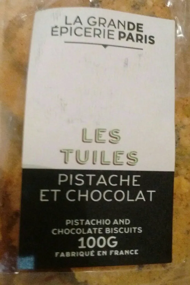 Tuiles à la pistache et au chocolat