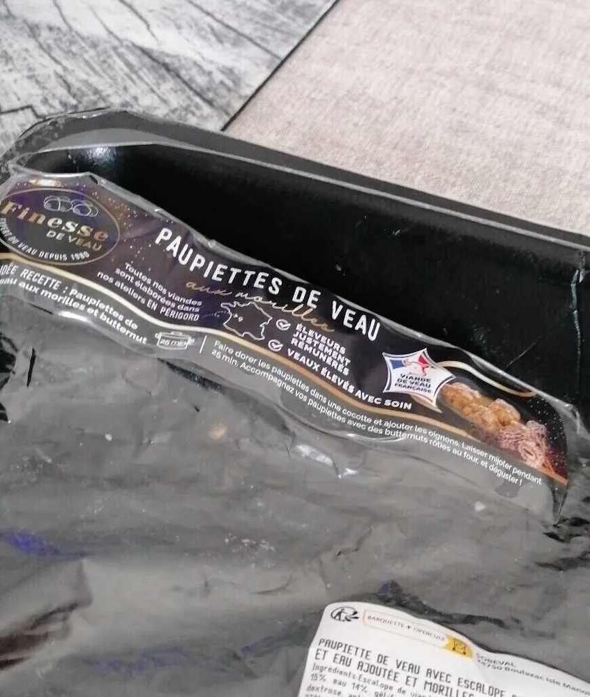 paupiettes de veau reconstitué morilles