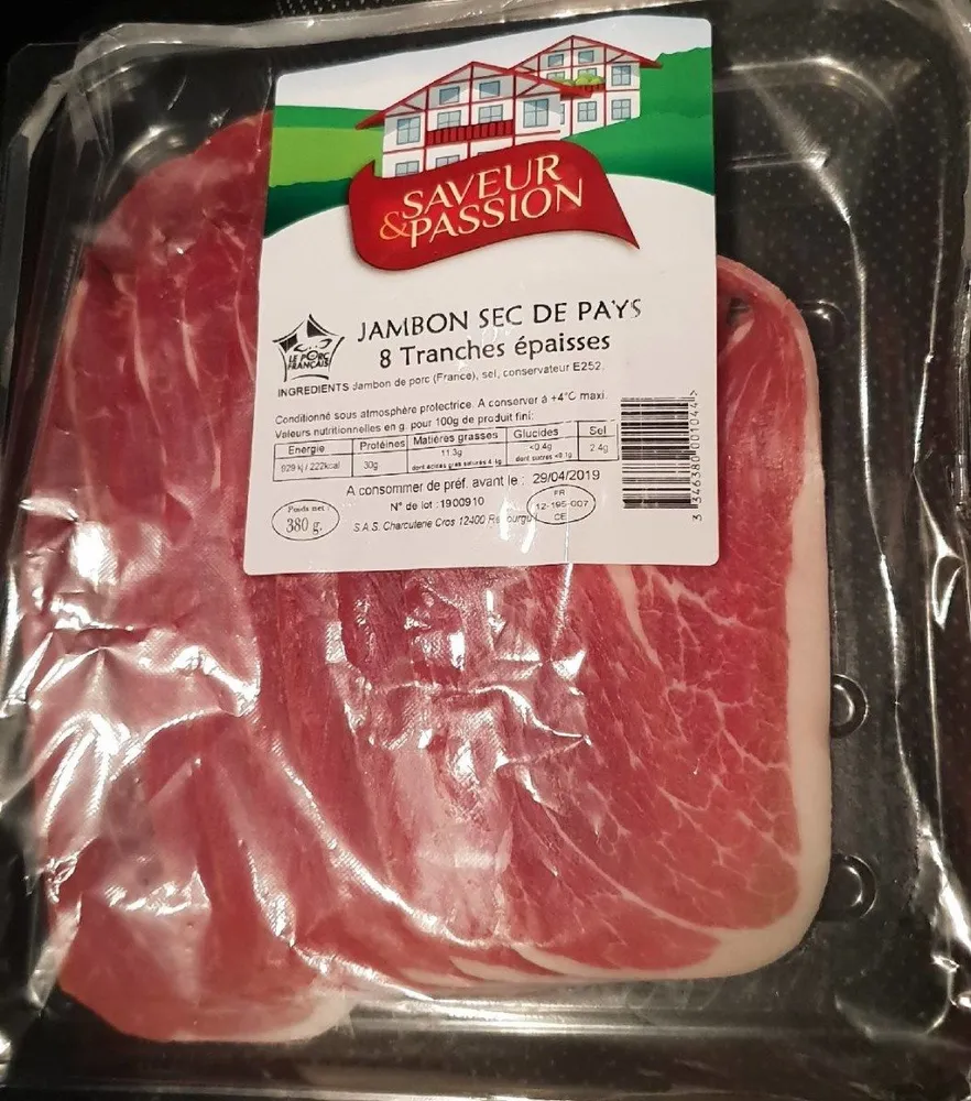 Jambon sec de Pays 8 tranches épaisses