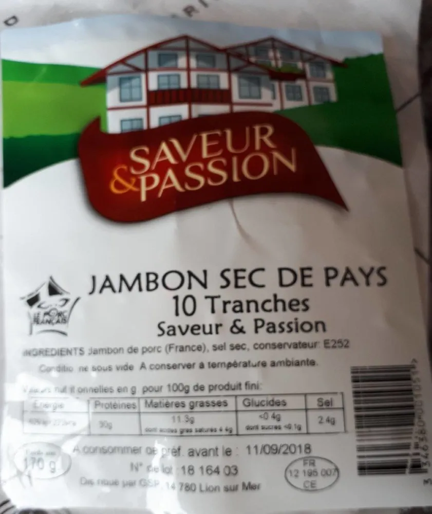 Jambon sec de pays
