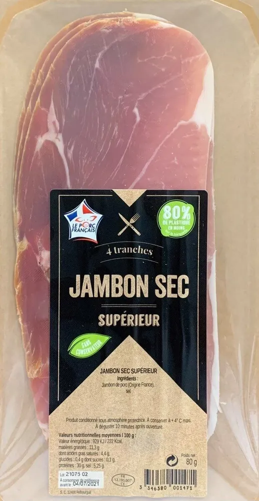 Jambon sec 4 tranches