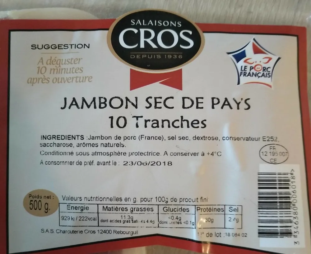 JAMBON SEC DE PAYS