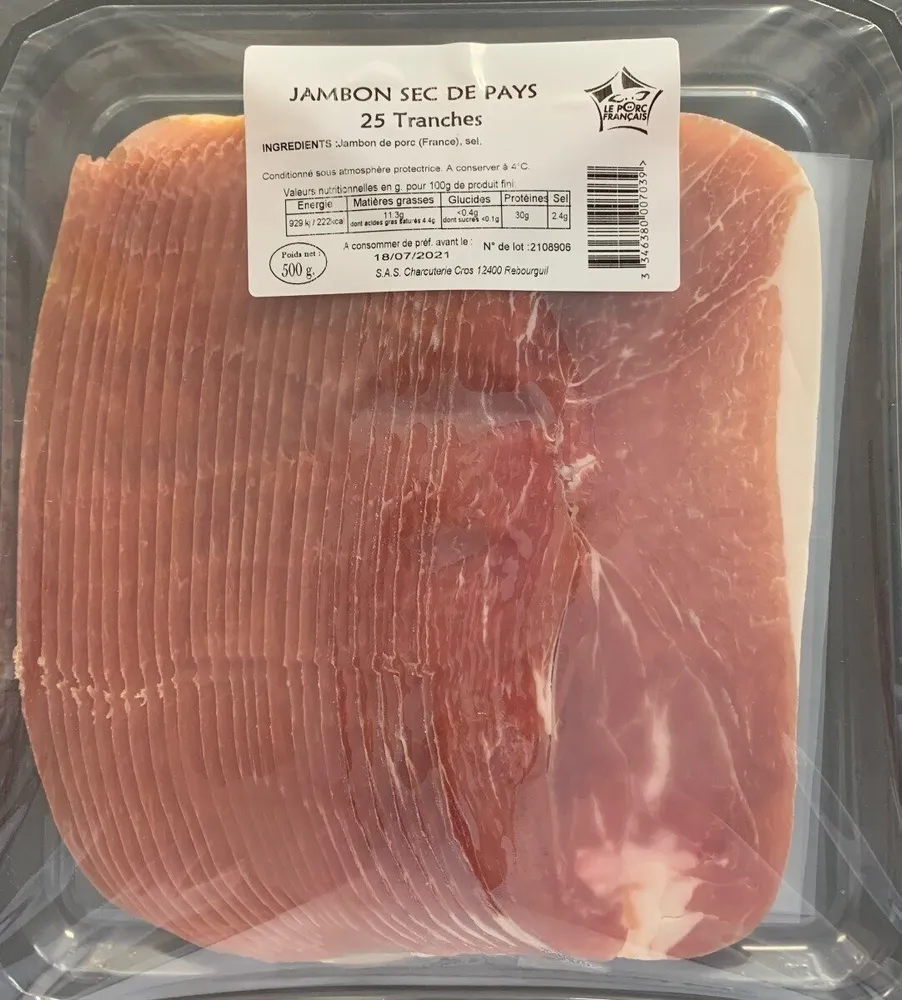 Jambon sec 25 tranches