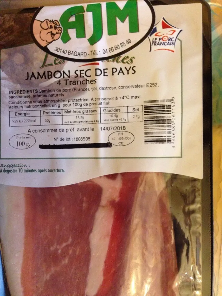 Jambon sec de pays