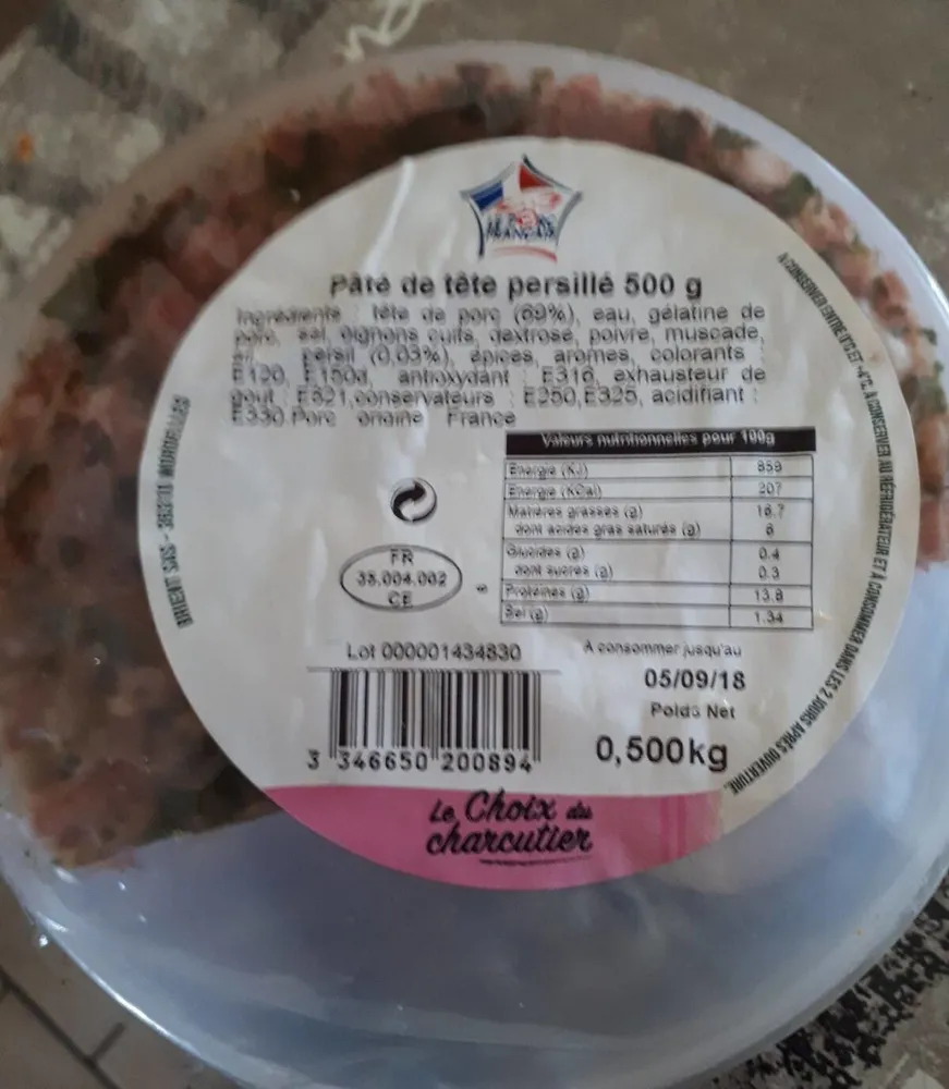 Pâté de tête persillé 500g
