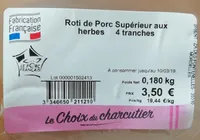 Roti de porc supérieur aux herbes