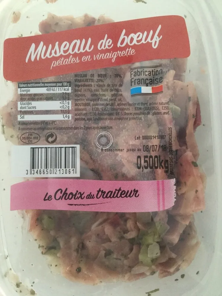 Museau de boeuf pétales en vinaigrette