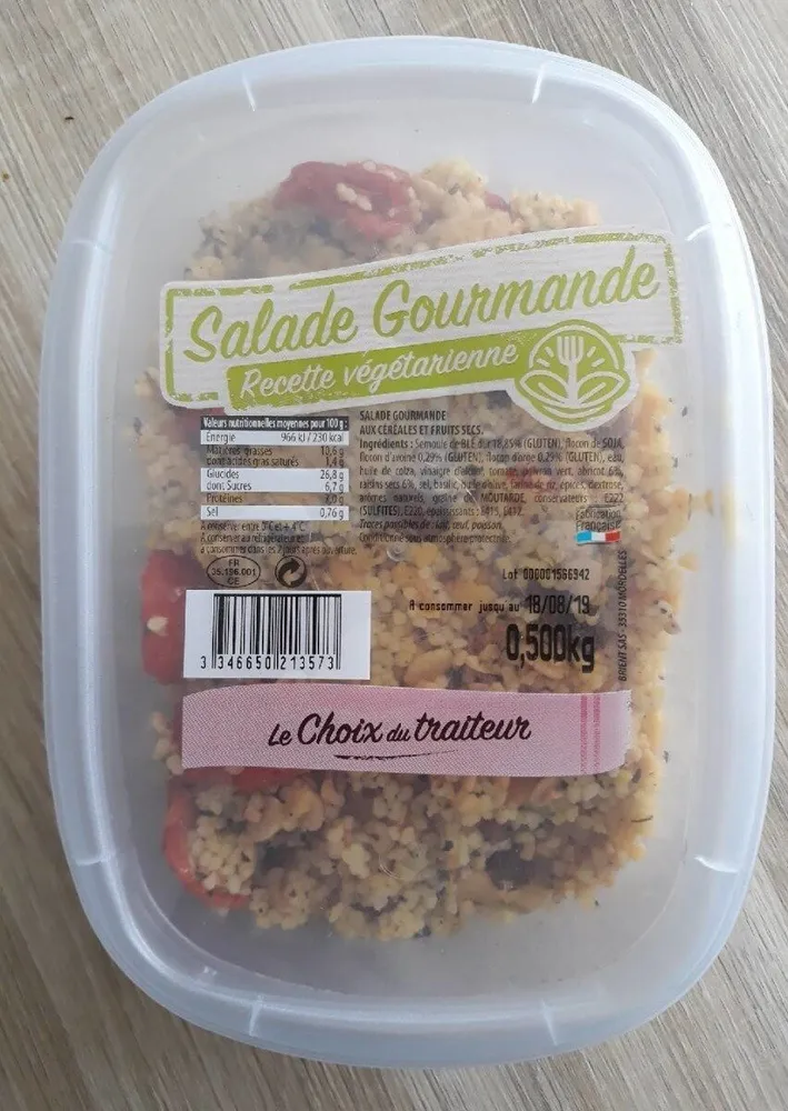Salade gourmande aux céréales et fruits secs