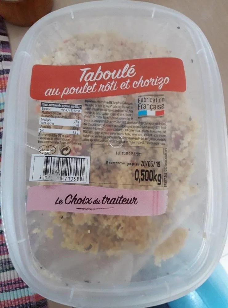 Taboulé au poulet rôti et chorizo