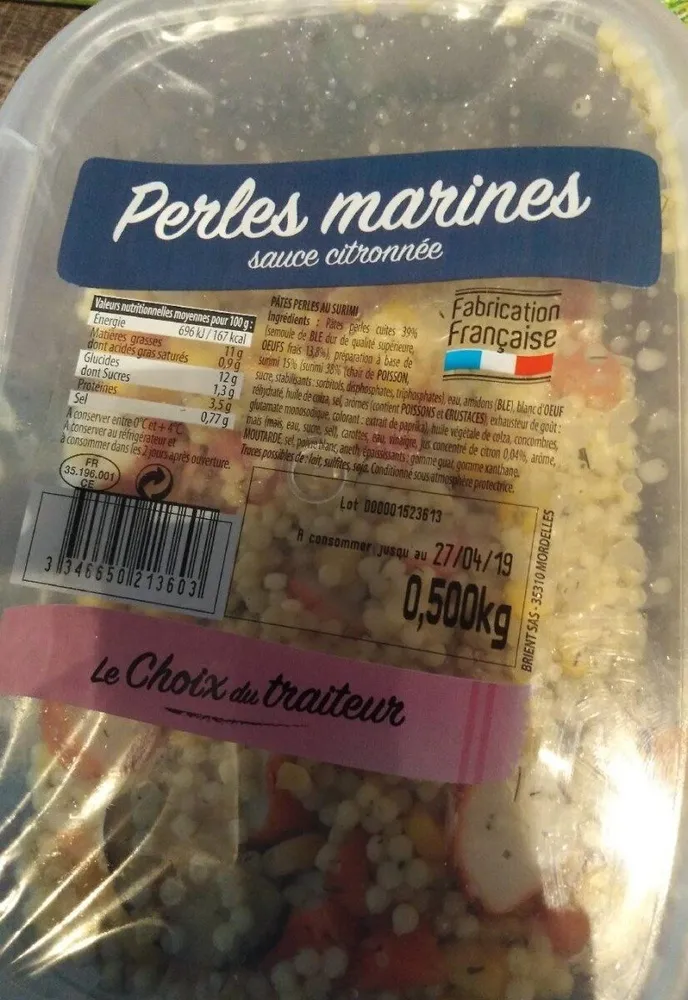 Perle marine sauce citronnée