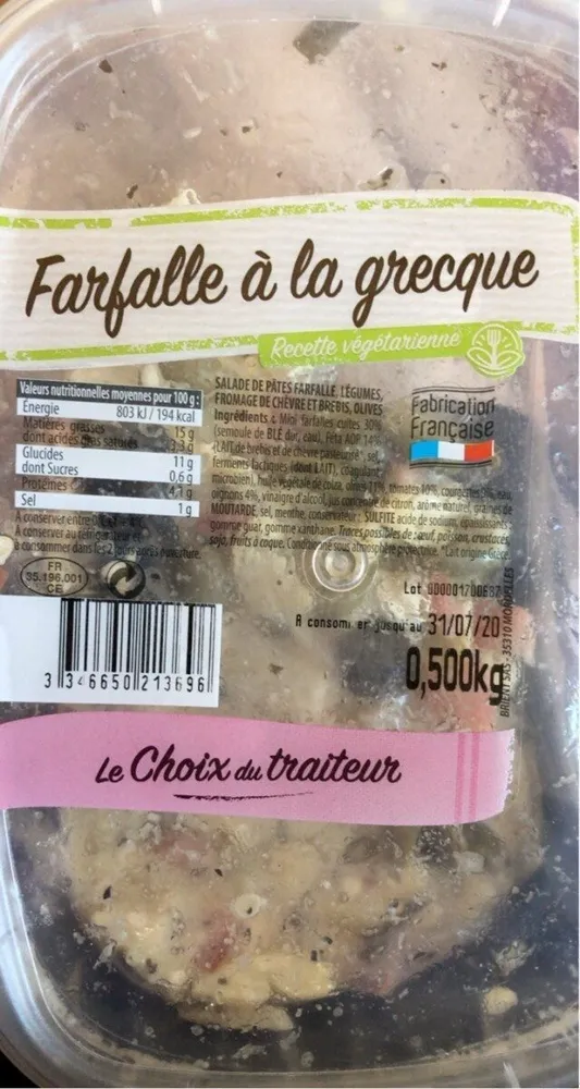 Farfalle à la grecque