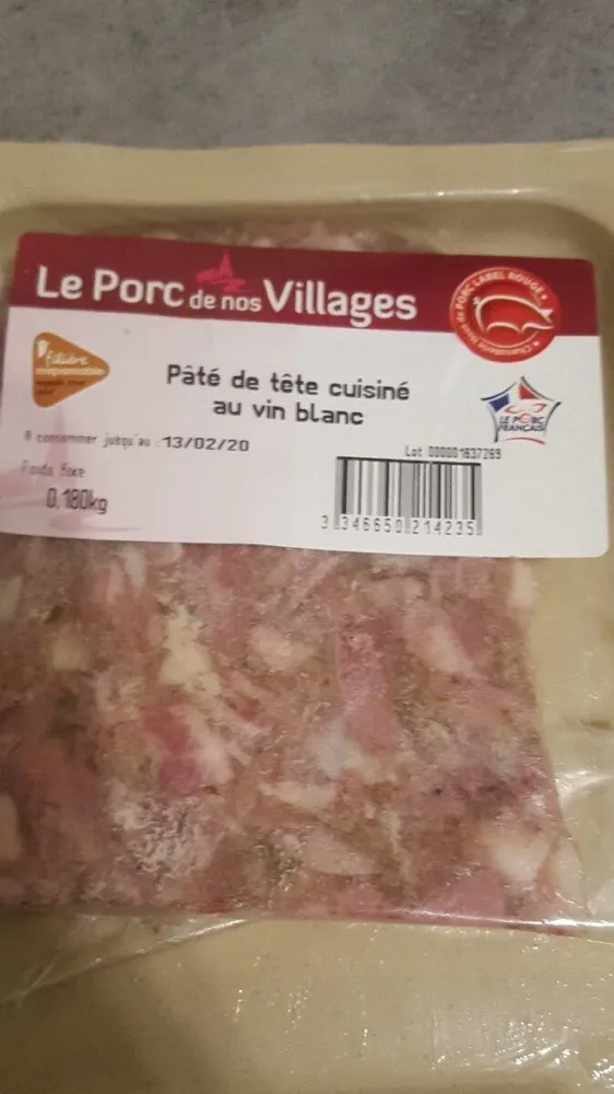 Pâté de tête cuisiné au vin blanc