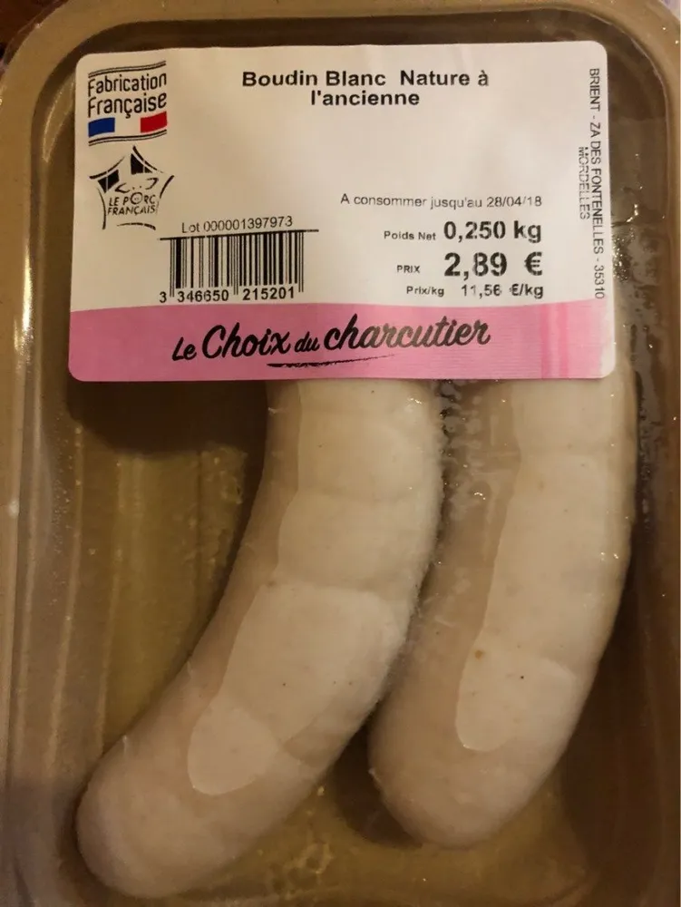 Boudin blanc Nature