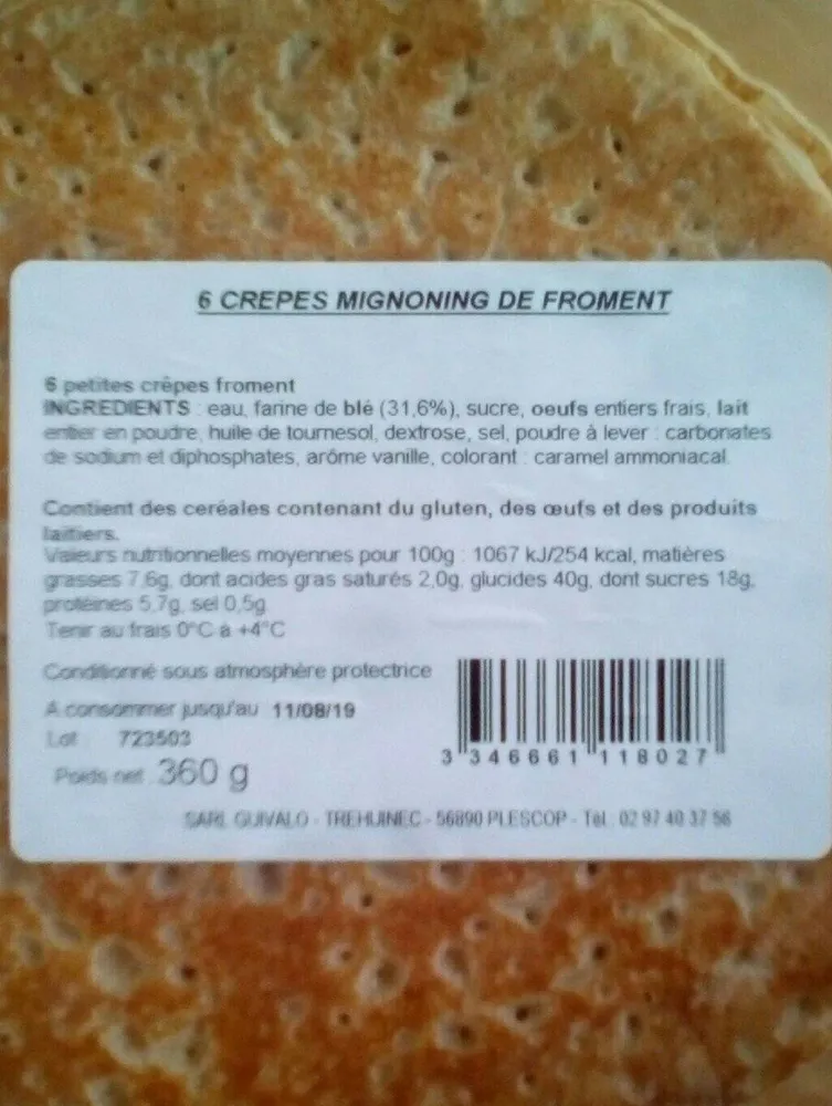 Crêpes mignoning de froment