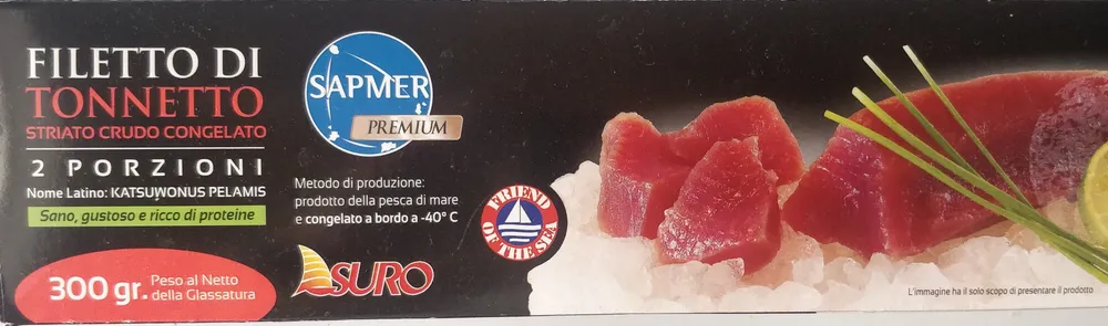 filetto di tonnetto striato crudo congelato