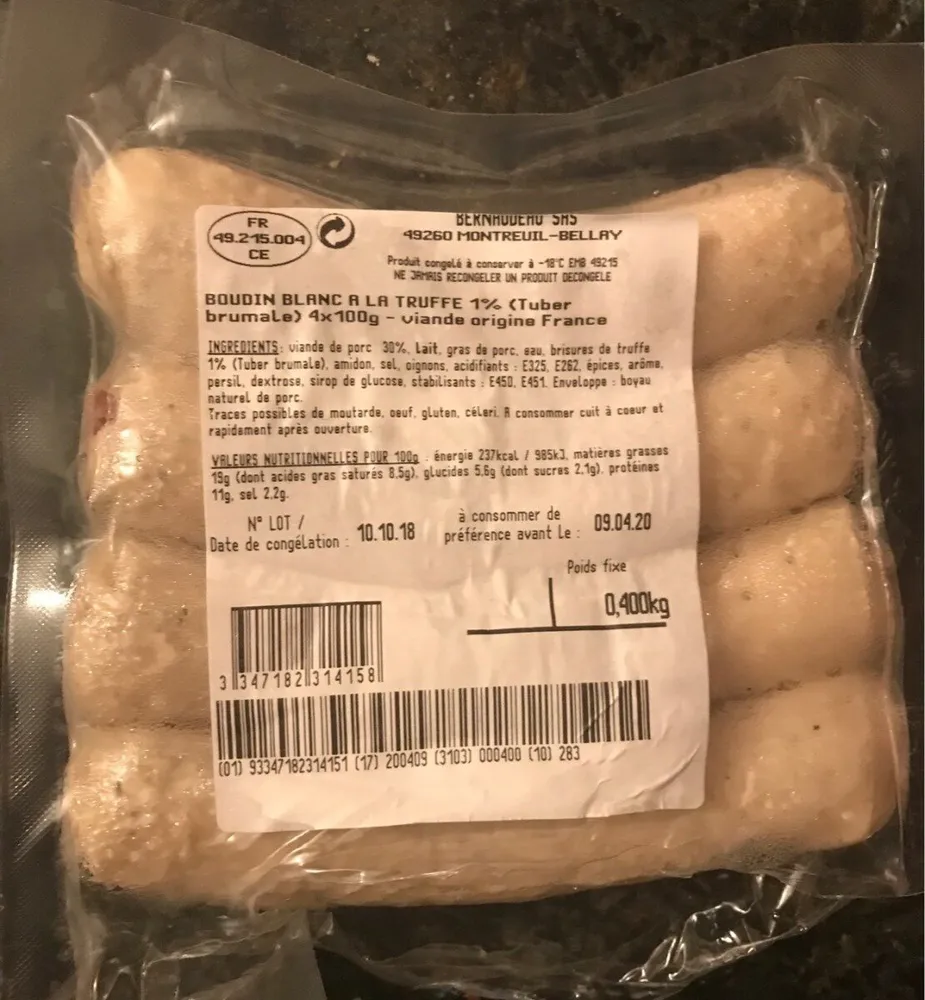 Boudin blanc a la truffe